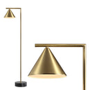 Jonathan Y Chelsea 60" Metal/Marble Cone Shade LED Floor Lamp