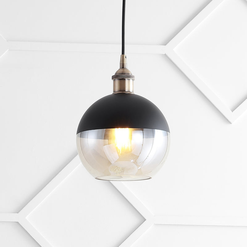 Jonathan Y Nixon 7.5" Adjustable Drop Globe Metal/Glass LED Pendant