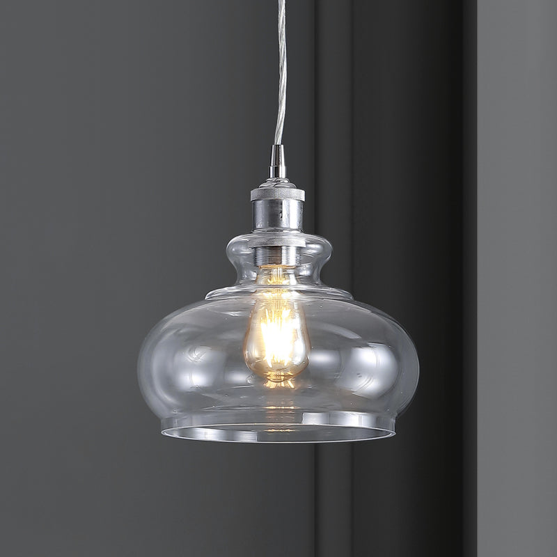 Jonathan Y Wyatt 9.5" Pharmacy Metal/Glass LED Pendant