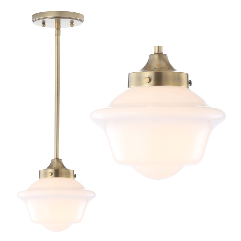 Jonathan Y Kurtz 7.2" Adjustable Drop Metal/Glass LED Pendant