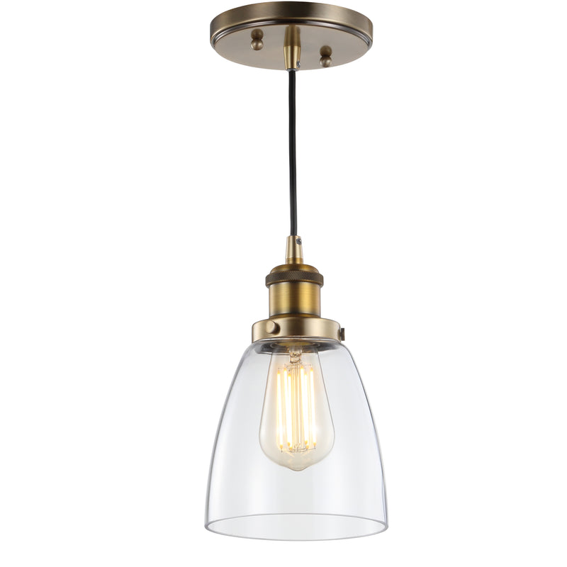 Jonathan Y Cleo 5.5" Adjustable Metal/Glass LED Pendant