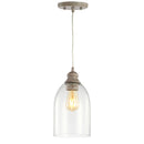 Jonathan Y Fontaine 6.25" Adjustable Greige Glass LED Pendant