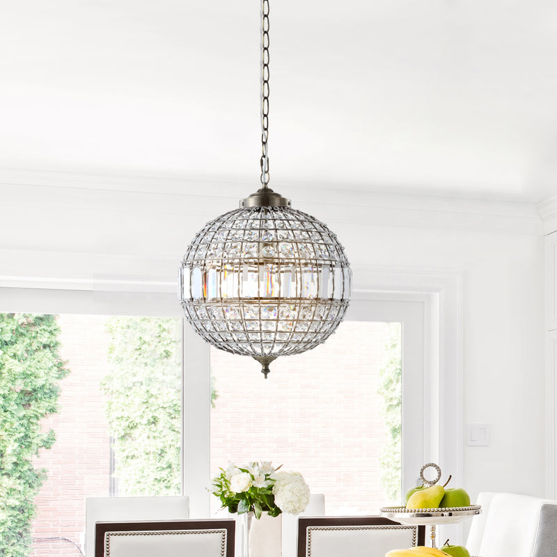 Jonathan Y Georgina 16" Crystal/Metal LED Chandelier Pendant