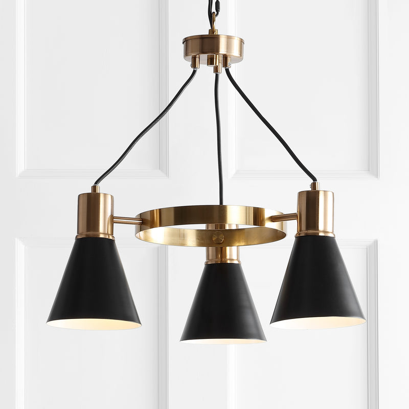 Jonathan Y Apollo 22" 3-Light Adjustable Modern Metal LED Task Pendant Lamp