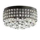 Jonathan Y Meredith 14.5" 3-Light Crystal Drops/Metal LED Flush Mount
