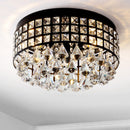 Jonathan Y Meredith 14.5" 3-Light Crystal Drops/Metal LED Flush Mount