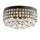 Jonathan Y Meredith 14.5" 3-Light Crystal Drops/Metal LED Flush Mount