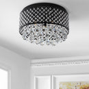Jonathan Y Evelyn 17" 3-Light Crystal Drops/Metal