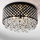 Jonathan Y Evelyn 17" 3-Light Crystal Drops/Metal