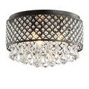 Jonathan Y Evelyn 17" 3-Light Crystal Drops/Metal