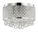 Jonathan Y Evelyn 14.7" 3-Light Crystal Drops/Metal LED Flush Mount