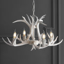 Jonathan Y Eldora 26" Adjustable Resin Antler 4-Light LED Chandelier