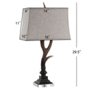 Jonathan Y Antler 29.5" Rustic Resin/Crystal LED Table Lamp