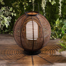 Jonathan Y Jigu 22" Outdoor Woven Globe Asian LED Lantern