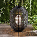 Jonathan Y Kandella 26.7" Outdoor Woven Oval Asian LED Lantern