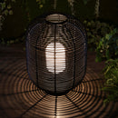 Jonathan Y Kandella 26.7" Outdoor Woven Oval Asian LED Lantern