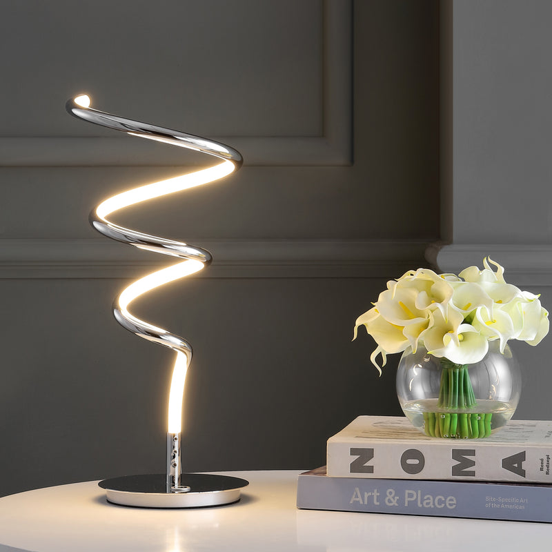 Jonathan Y Scribble 19.75" Modern Dimmable Metal Integrated LED Table Lamp
