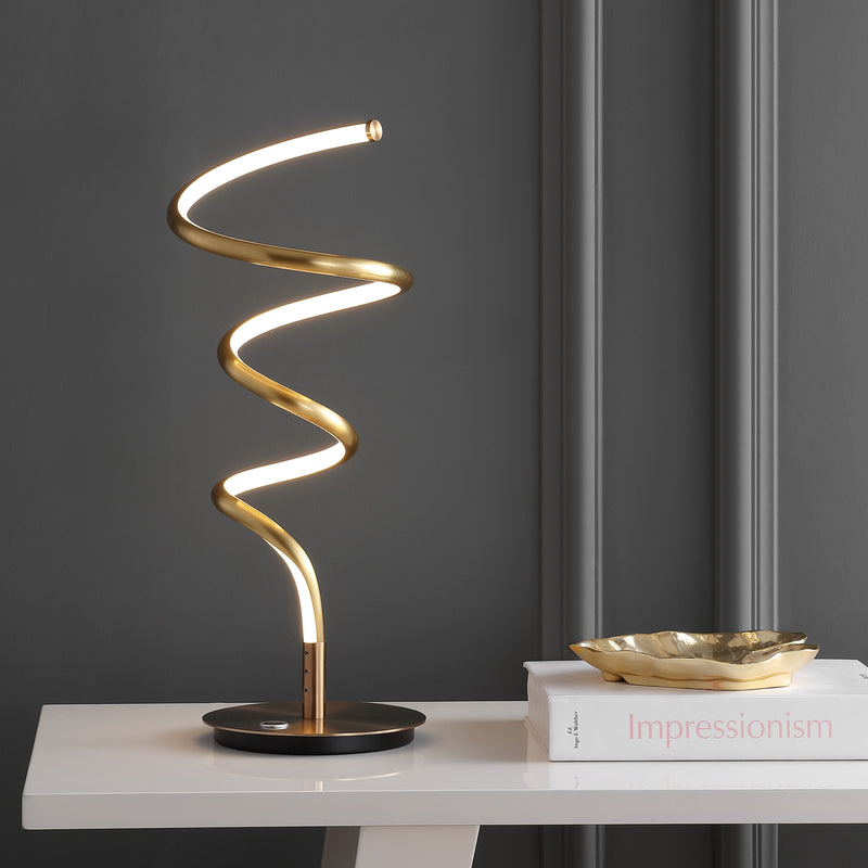 Jonathan Y Scribble 19.75" Modern Dimmable Metal Integrated LED Table Lamp