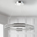 Jonathan Y Benton 24.7" Round Integrated LED Crystal/Metal Chandelier