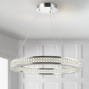 Jonathan Y Benton 24.7" Round Integrated LED Crystal/Metal Chandelier