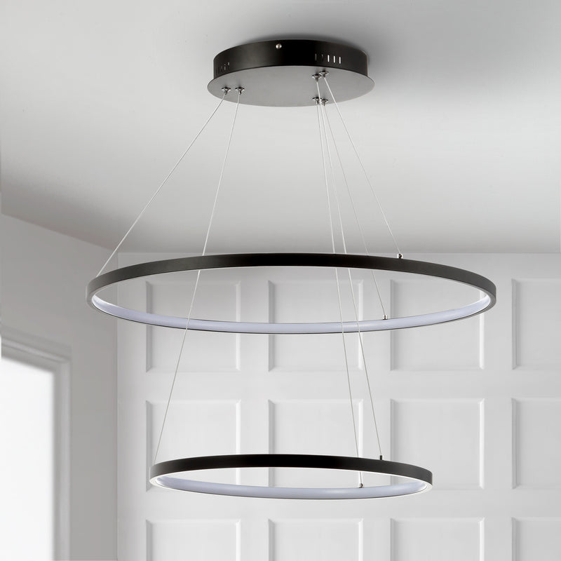 Jonathan Y Brice 24" Round Integrated LED Metal Chandelier