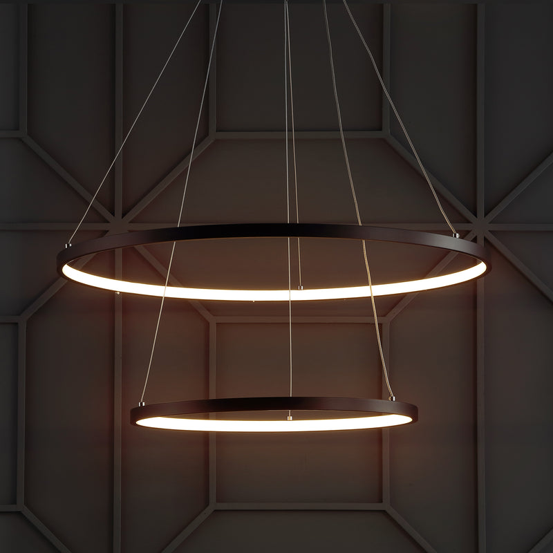Jonathan Y Brice 24" Round Integrated LED Metal Chandelier