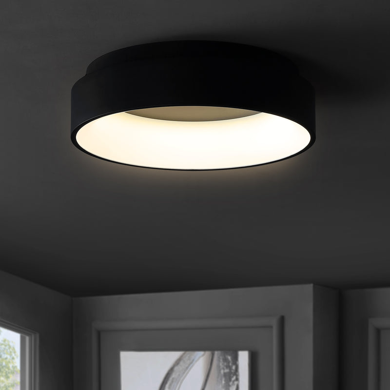 Jonathan Y Ring 17.7" Integrated LED Metal Flush Mount Ceiling Light