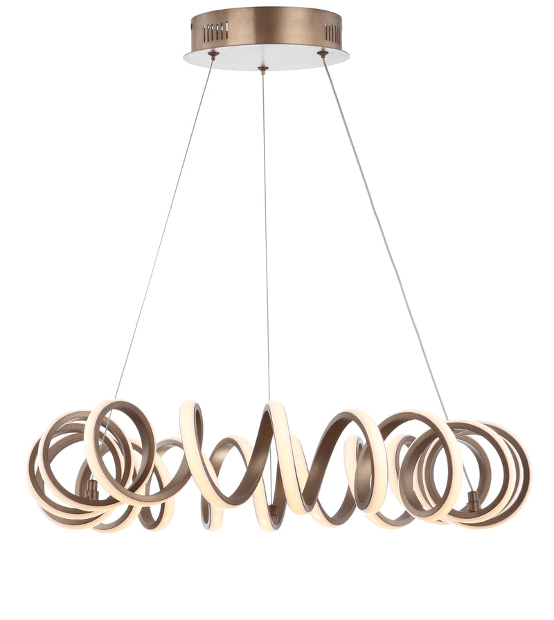 Jonathan Y Cursive 24" Adjustable Spiral Integrated LED Metal Chandelier Ceiling Light