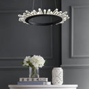 Jonathan Y Elsa 24" Adjustable Integrated LED Modern Crystal Pendant