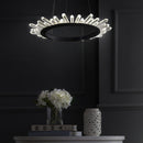 Jonathan Y Elsa 24" Adjustable Integrated LED Modern Crystal Pendant
