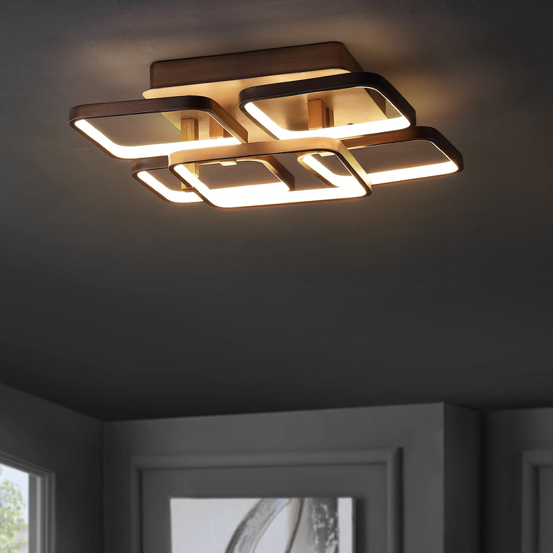 Jonathan Y Sebastian 17.5" Integrated LED Metal Flush Mount Ceiling Light