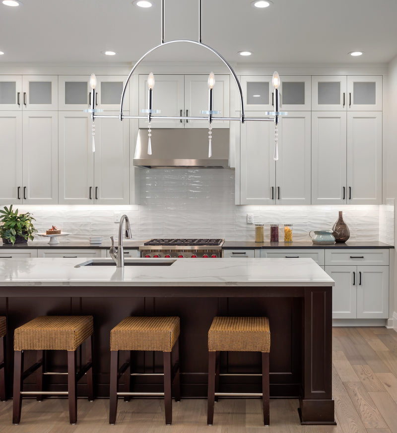 Jonathan Y Doris 41" 4-light Linear Metal/Crystal LED Pendant