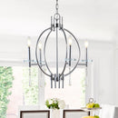 Jonathan Y Laura 23" Crystal/Metal LED Pendant