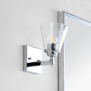 Jonathan Y Marion 5" Hurricane Metal/Glass Vanity