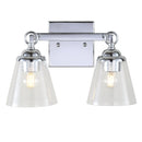 Jonathan Y Marion 12.75" 2-light Hurricane Metal/Glass Vanity Light