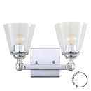 Jonathan Y Marion 12.75" 2-light Hurricane Metal/Glass Vanity Light