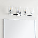 Jonathan Y Marion 28.5" 4-light Hurricane Metal/Glass Vanity Light