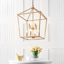Jonathan Y Pagoda 20" 8-Bulb Lantern Metal LED Pendant