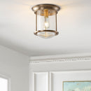Jonathan Y Savannah 10.25" Metal/Glass LED Flush Mount