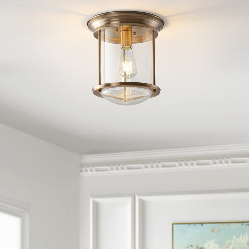 Jonathan Y Savannah 10.25" Metal/Glass LED Flush Mount