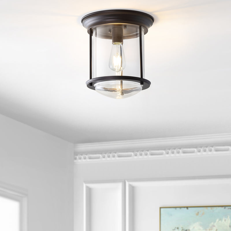 Jonathan Y Savannah 10.25" Metal/Glass LED Flush Mount