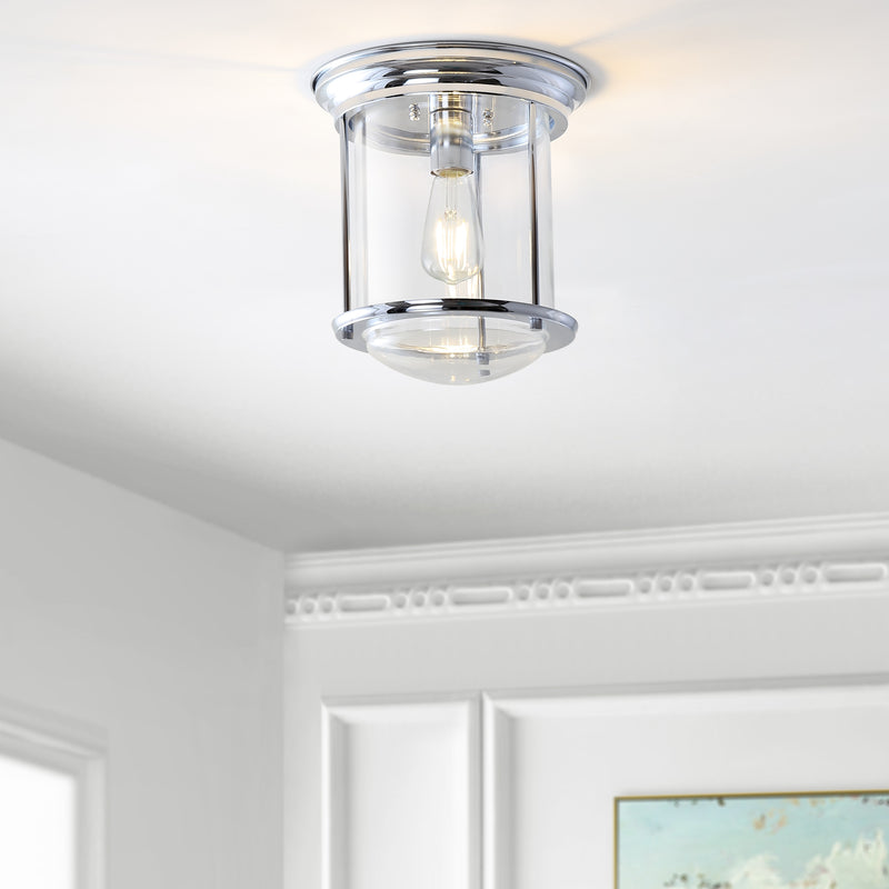 Jonathan Y Savannah 10.25" Metal/Glass LED Flush Mount