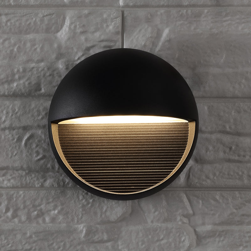 Jonathan Y Orbe 6.25" Outdoor Metal/Glass Integrated LED Sconce