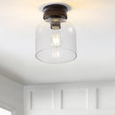 Jonathan Y Domenic 7.75" Metal/Glass LED Flush Mount