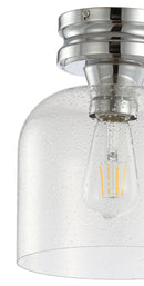 Jonathan Y Domenic 7.75" Metal/Bubbled Glass LED Flush Mount