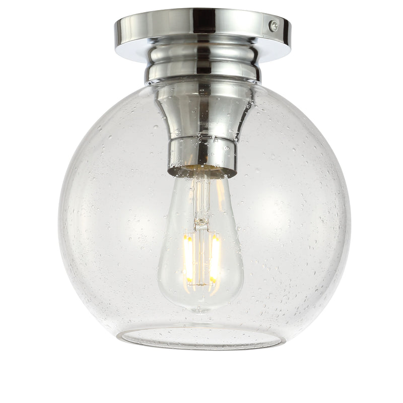 Jonathan Y Atlas 7.75" Metal/Bubbled Glass LED Flush Mount