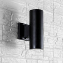 Jonathan Y Duo 9.75" Cylinder Outdoor Metal/Glass Integrated LED Sconce with Uplight