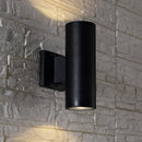 Jonathan Y Duo 9.75" Cylinder Outdoor Metal/Glass Integrated LED Sconce with Uplight