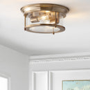 Jonathan Y Lauren 13.25" Metal/Glass LED Flush Mount
