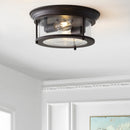 Jonathan Y Lauren 13.25" Metal/Glass LED Flush Mount